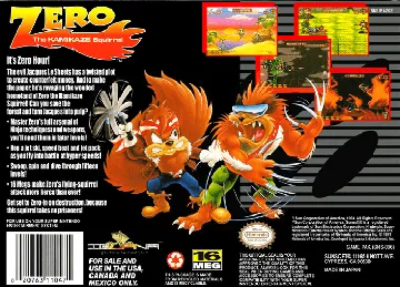 Zero the Kamikaze Squirrel (USA) box cover back